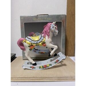 Beautiful Porcelain/Ceramic Rocking Horse, Multicolor L6.5" x W2" x H7.5" ,